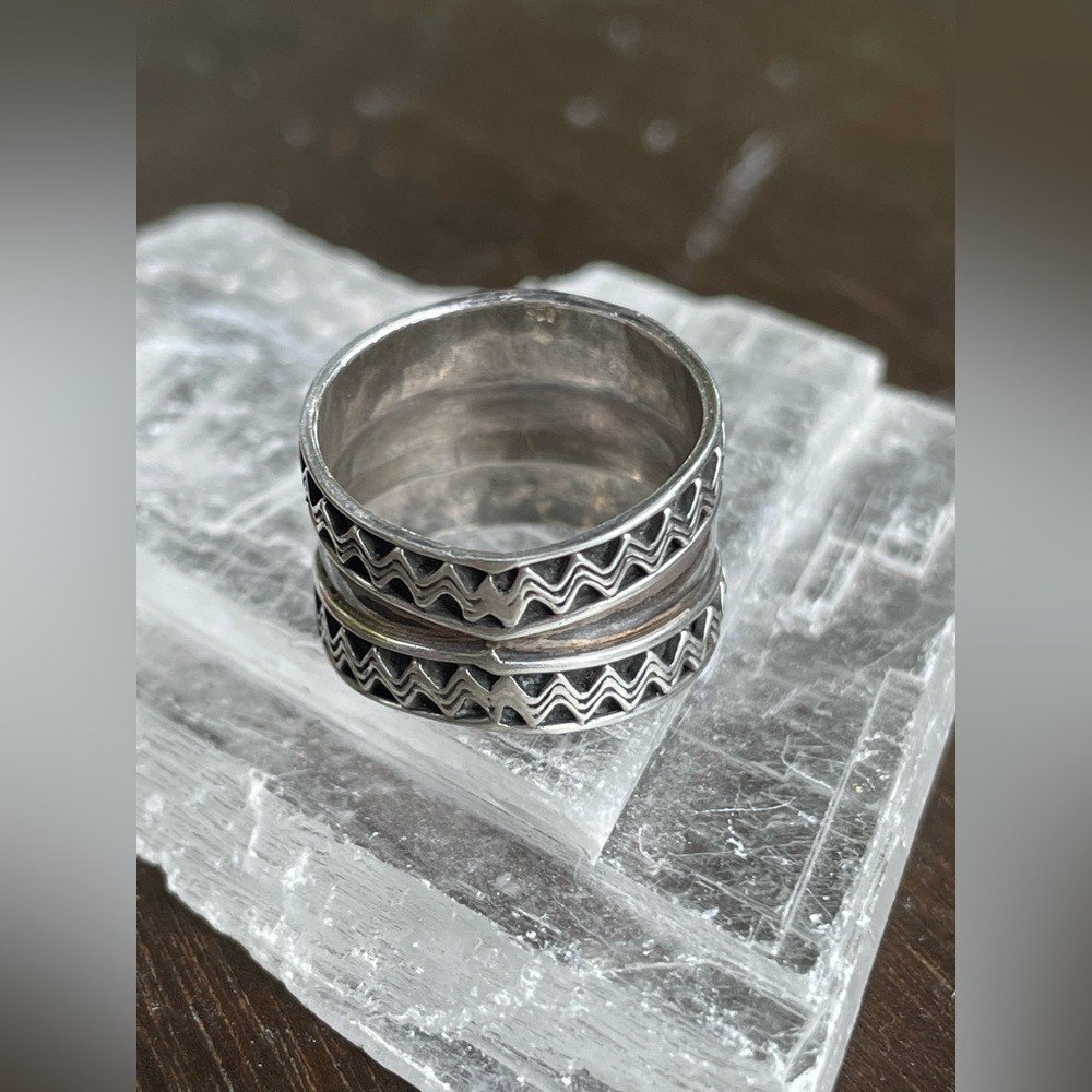 Vintage 90’s Sterling Silver Chunky Ring Size 5 3/4 - Picture 7 of 14
